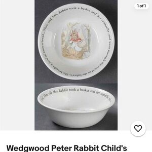 Wedgwood Peter Rabbit Clock and Plate Set - White and Blue